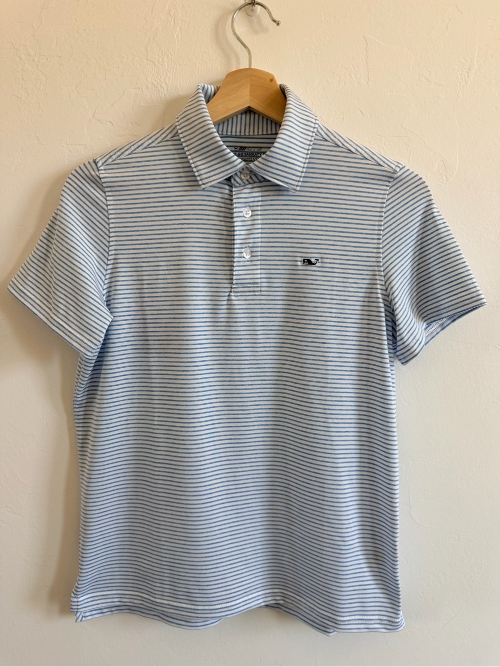 Vineyard Vines Light Blue & White Striped Polo